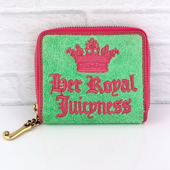 Juicy Couture Handbags - Vintage JUICY COUTURE Her Royal Juicyness Velvet Zip Wallet Y2K RARE!